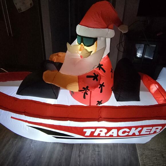 Bass‎ Pro Shops Inflatable Santa &reindeer Tracker Boat, XMAS In JULY, - Picture 1 of 16